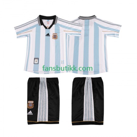 Fotballdrakt Argentina Barn Retro Hjemmetrøye 1998 Kortermet